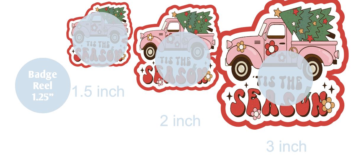 Tis the Season Pink Truck - DECAL AND ACRYLIC SHAPE #DA0326