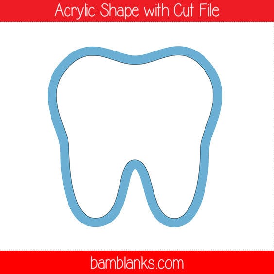 Tooth acrylic blank (2 inch) NO HOLE –