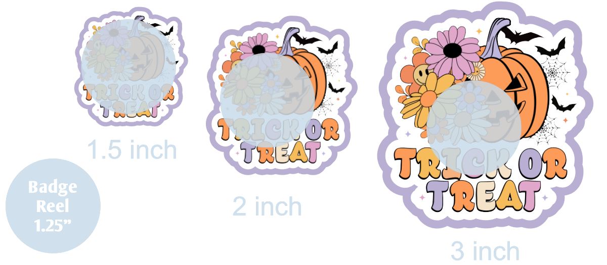 Trick or Treat Retro Floral - DECAL AND ACRYLIC SHAPE #DA