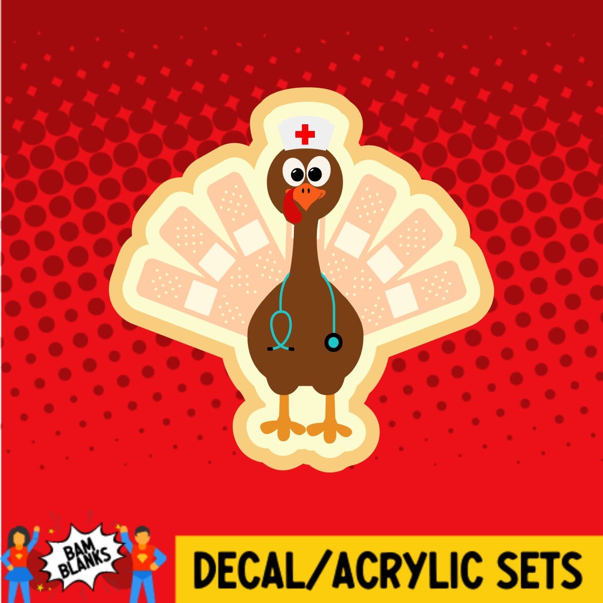 Turkey Nurse Girl 2 - DECAL AND ACRYLIC SHAPE #DA0248