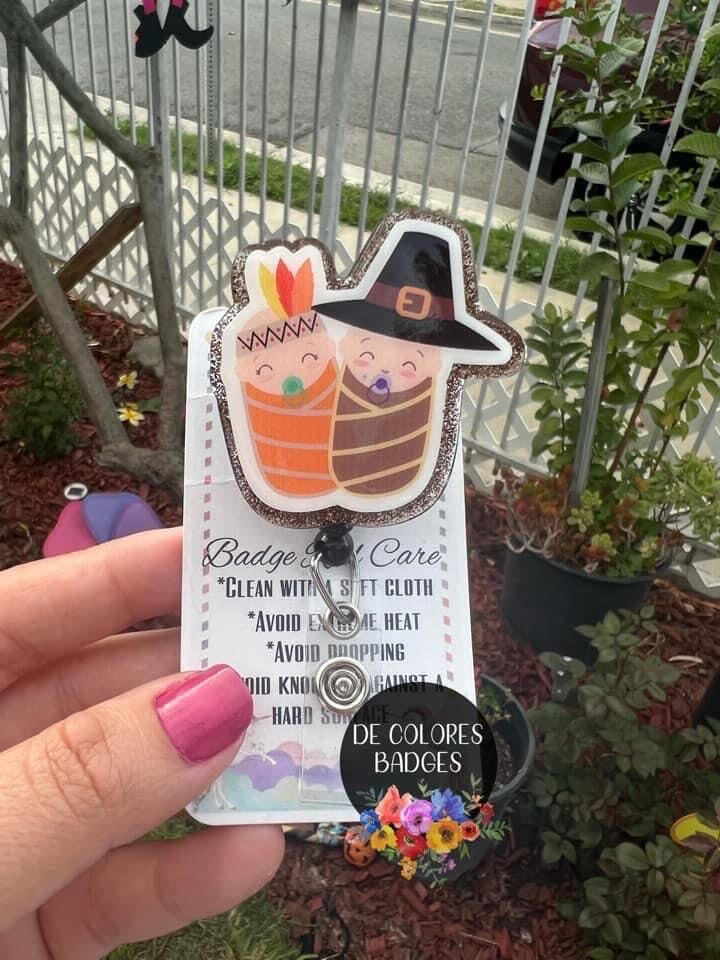 Two Thanksgiving Babies Swaddled - Acrylic Shape #2251