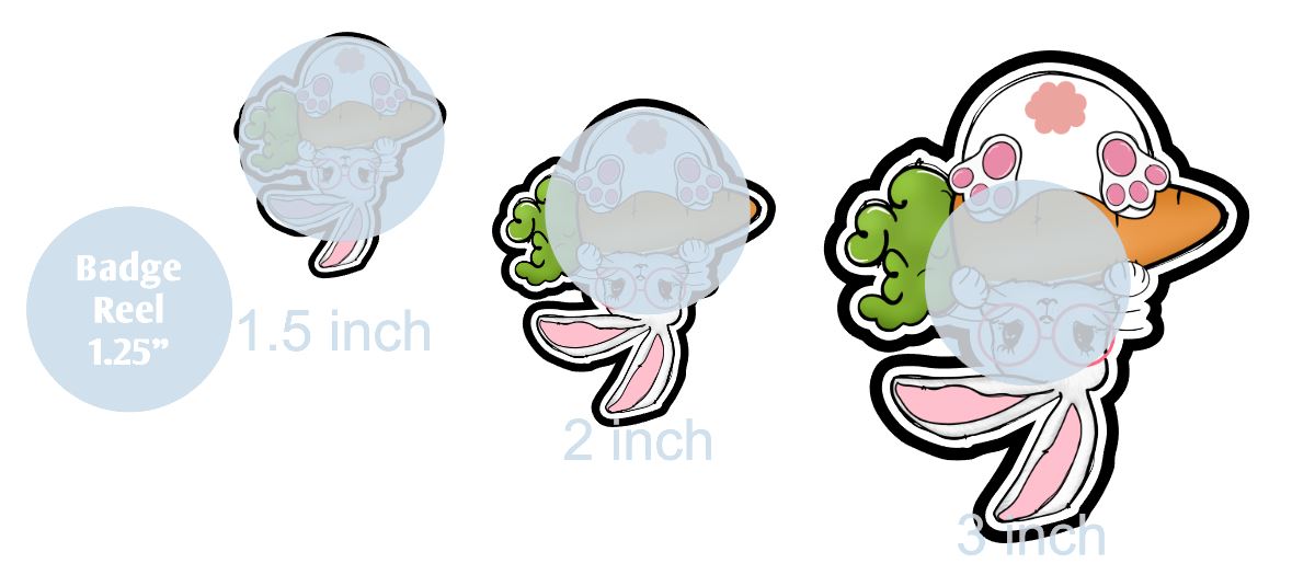 Upside Down Bunny - DECAL AND ACRYLIC SHAPE #DA0159