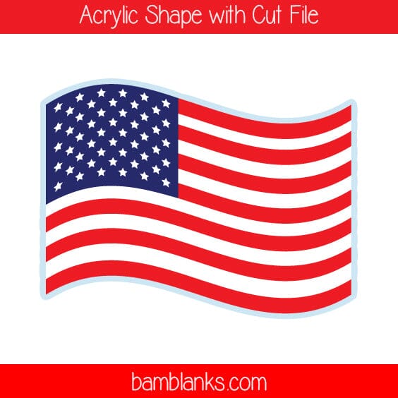 US Flag Wavy 2 - Acrylic Shape #984
