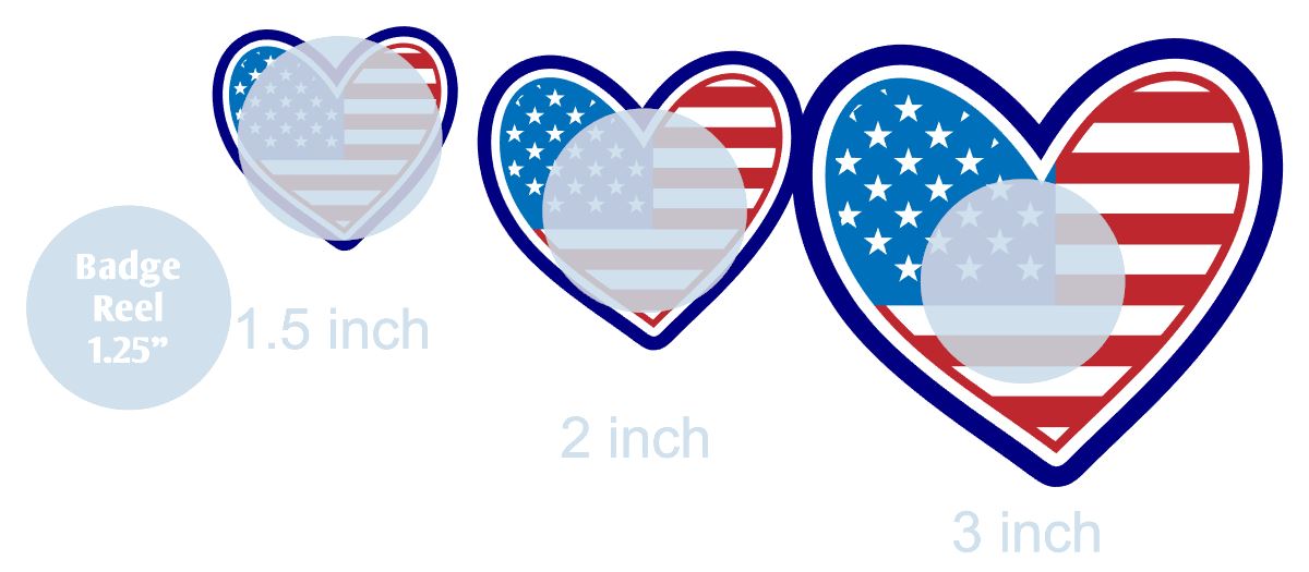 USA Heart - Acrylic Shape #2321