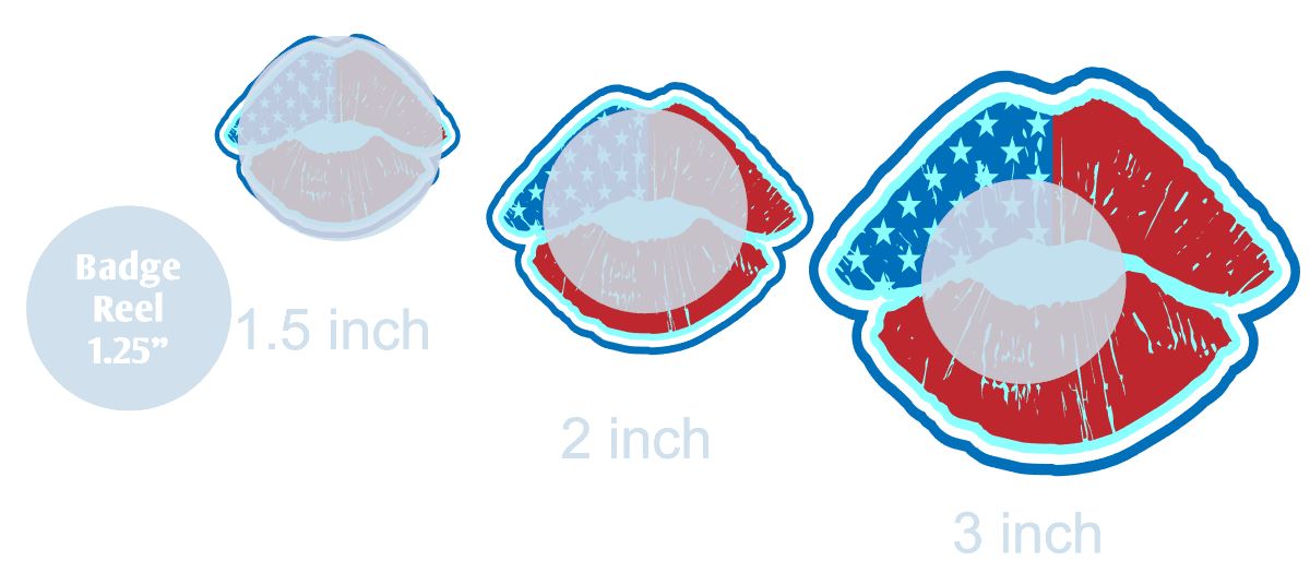 USA Lips - DECAL AND ACRYLIC SHAPE #DA0855