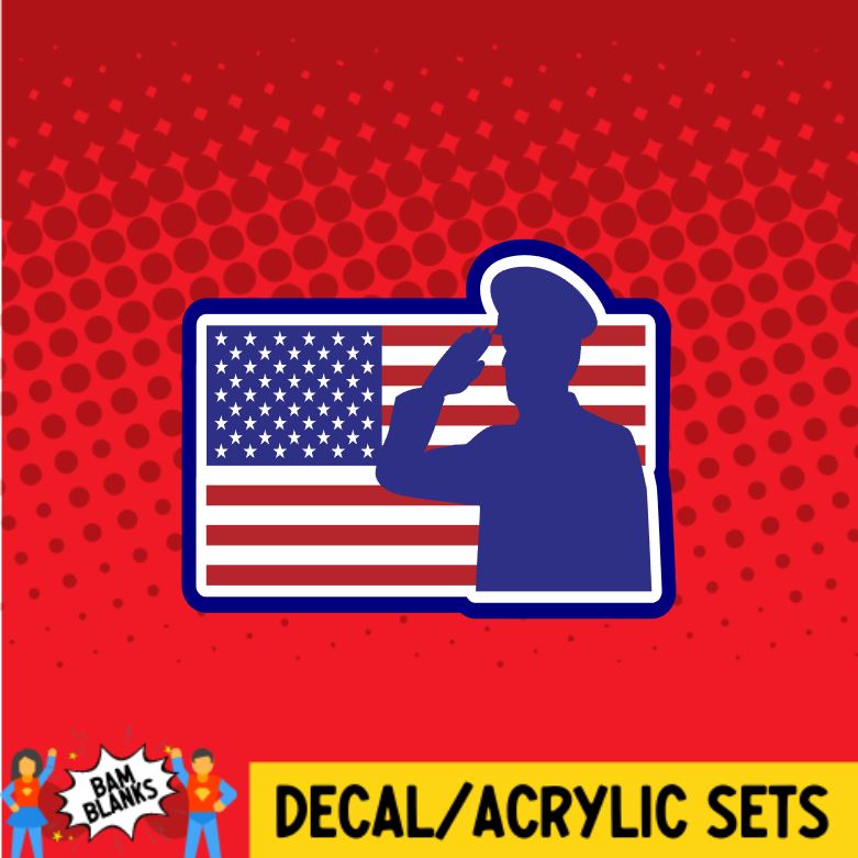 Veteran Flag - DECAL AND ACRYLIC SHAPE #DA0850
