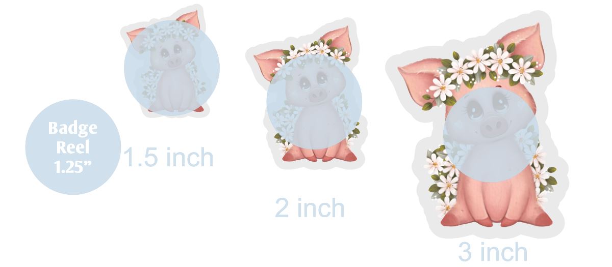 Wildflower Pig - DECAL AND ACRYLIC SHAPE #DA0571
