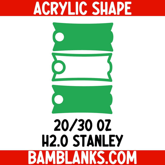 20 or 30 oz Rectangle Shaker Tumbler Tag - Acrylic Shape #2503
