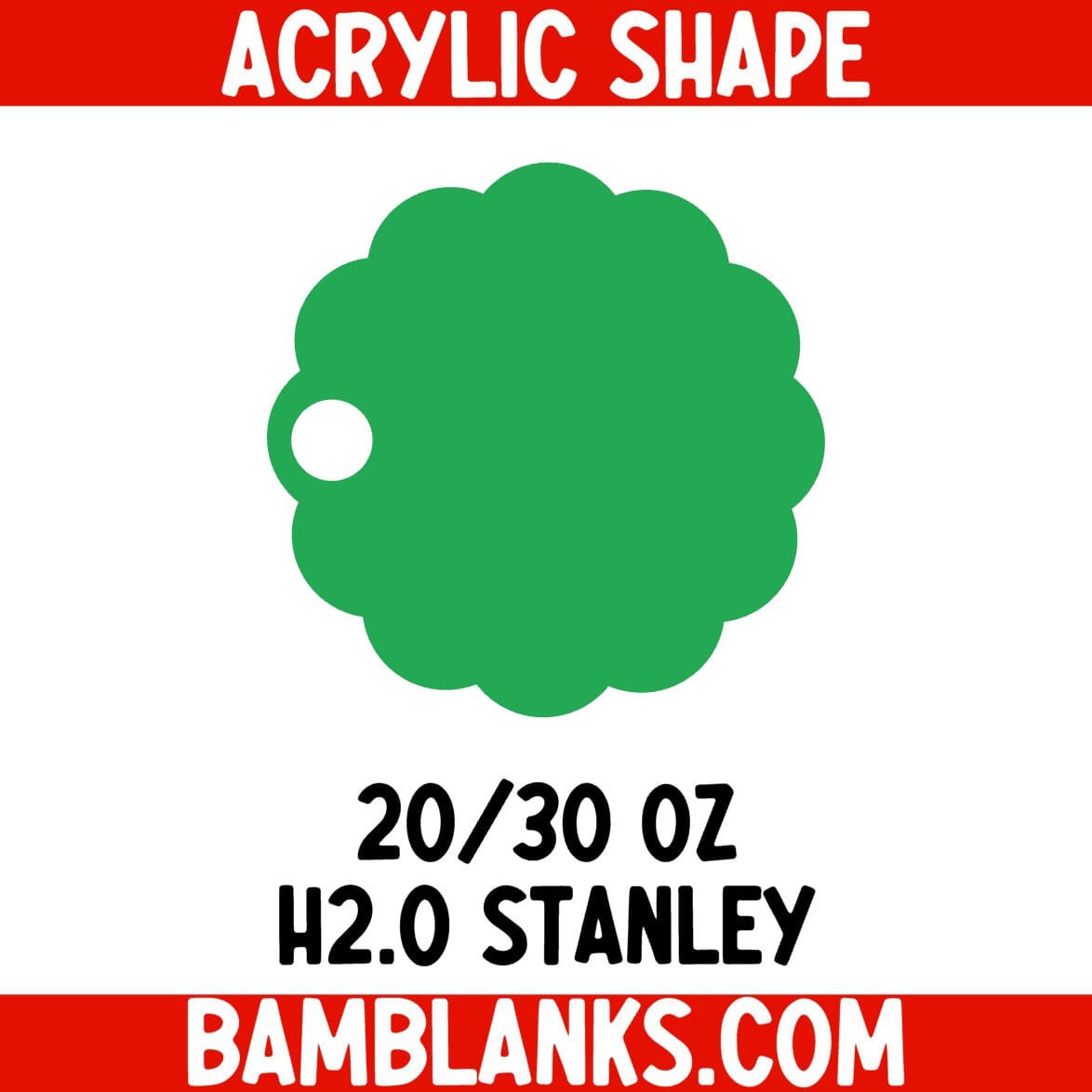 20 or 30 oz Scalloped Circle Tumbler Tag - Acrylic Shape #2499