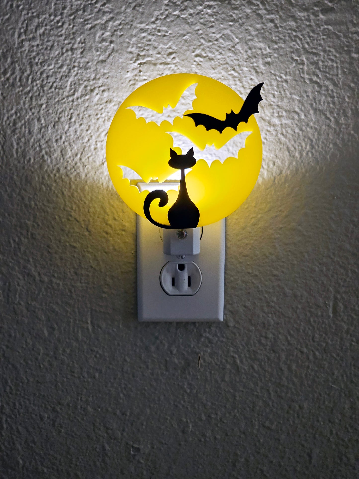 Cat and Bat Moon Night Light - Acrylic Shape #NL0003