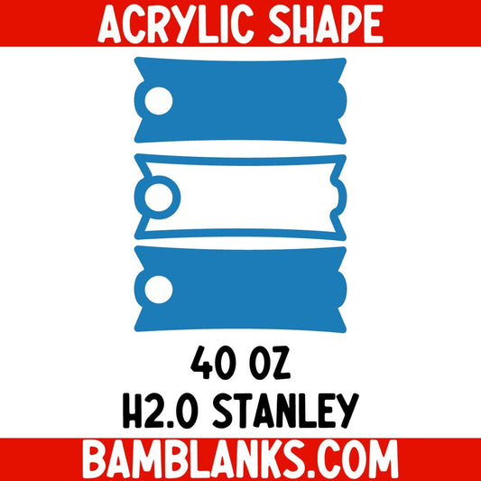 40 oz Rectangle Shaker Tumbler Tag - Acrylic Shape #2502