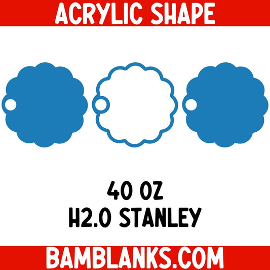 40 oz Scalloped Circle Shaker Tumbler Tag - Acrylic Shape #2506