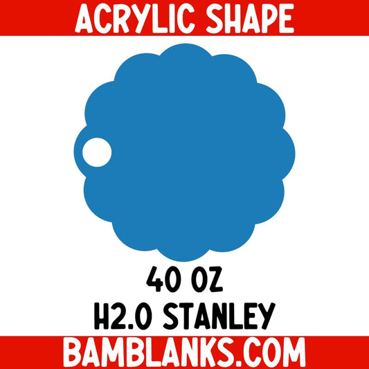 40 oz Scalloped Circle Tumbler Tag - Acrylic Shape #2498