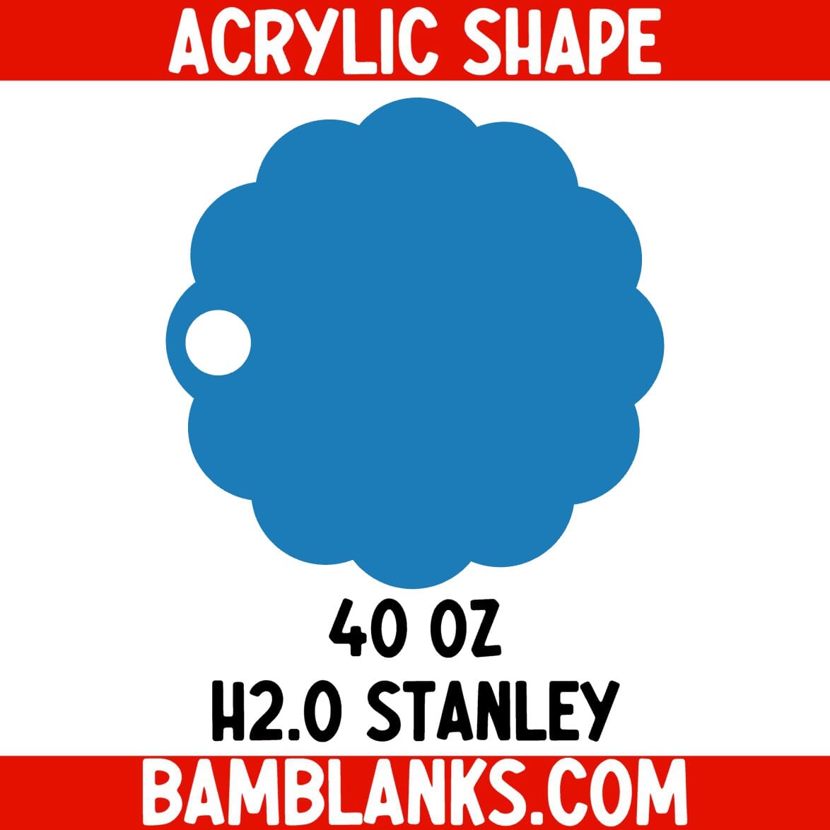 40 oz Scalloped Circle Tumbler Tag - Acrylic Shape #2498