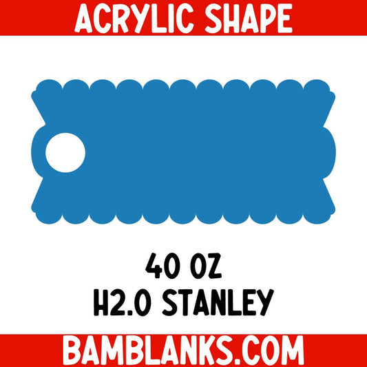 40 oz Scalloped Rectangle Tumbler Tag - Acrylic Shape #2500