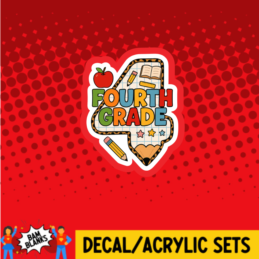 4th Grade Notebook Paper - DECAL AND ACRYLIC SHAPE #DA03723