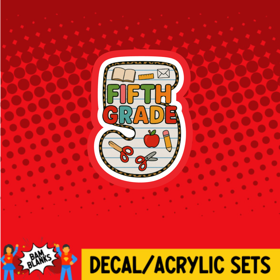 5th Grade Notebook Paper - DECAL AND ACRYLIC SHAPE #DA03724