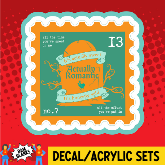 Actually Romantic Stamp - DECAL AND ACRYLIC SHAPE #DA03831
