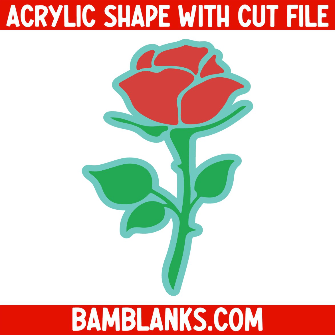 Rose Autoshape A Rose - Acrylic Shape #360 – BAM Blanks and More