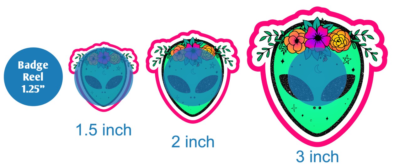 Alien Head with Flowers - DECAL AND ACRYLIC SHAPE #DA02209