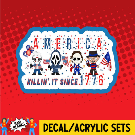 America Killin It Since 1776 2 - DECAL AND ACRYLIC SHAPE #DA02187