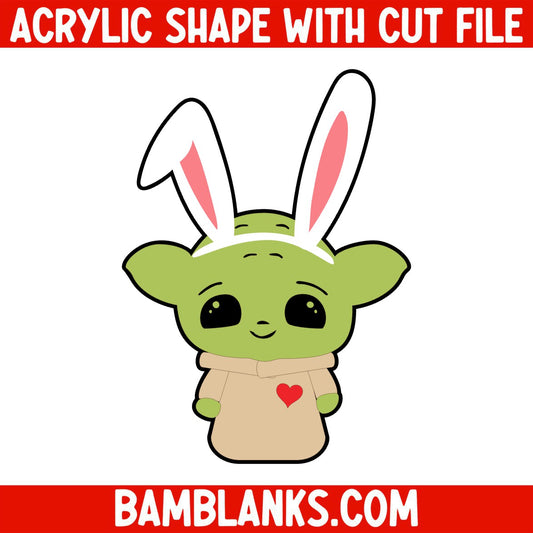 Baby Alien Bunny Ears (Fan Art) - Acrylic Shape #1332