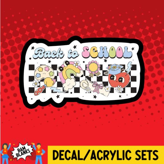 Back To School Checker Collage - DECAL AND ACRYLIC SHAPE #DA03042