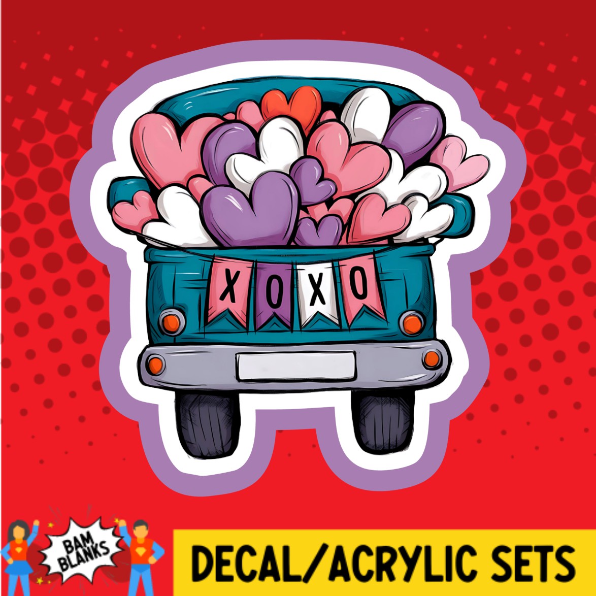 Back of Truck XOXO - DECAL AND ACRYLIC SHAPE #DA03532