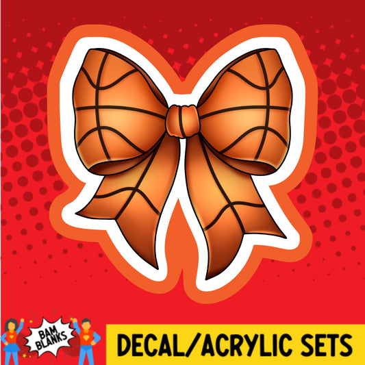 Basketball Coquette Bow - DECAL AND ACRYLIC SHAPE #DA03316