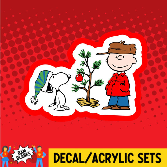 Beagle and Boy Christmas Tree - DECAL AND ACRYLIC SHAPE #DA02485
