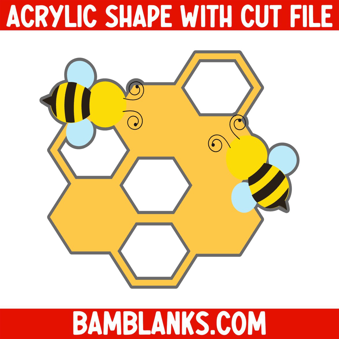 Bees and Hive - Acrylic Shape #734