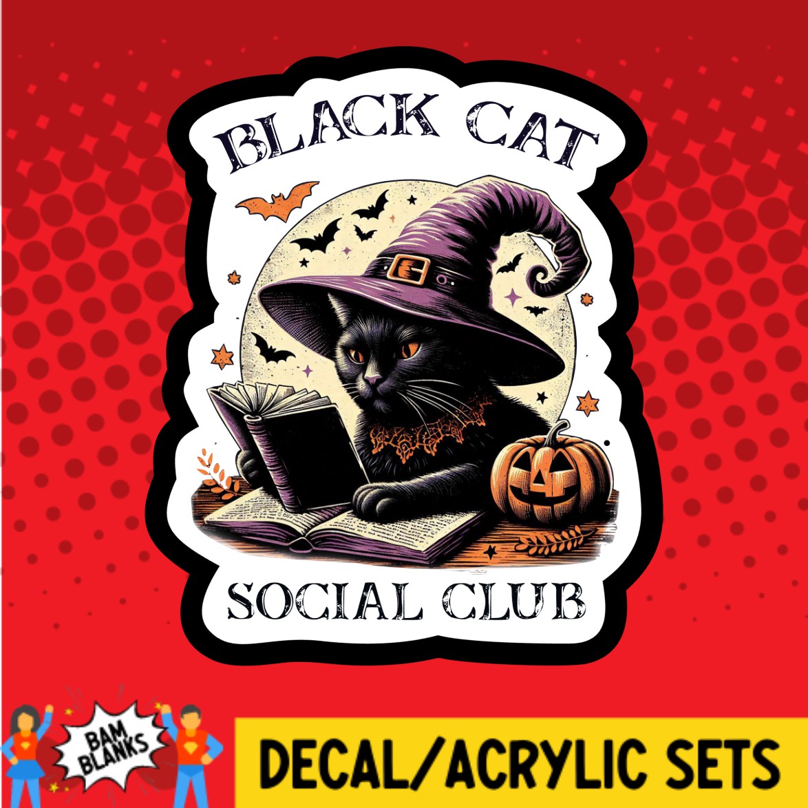 Black Cat Social Club - DECAL AND ACRYLIC SHAPE #DA03031