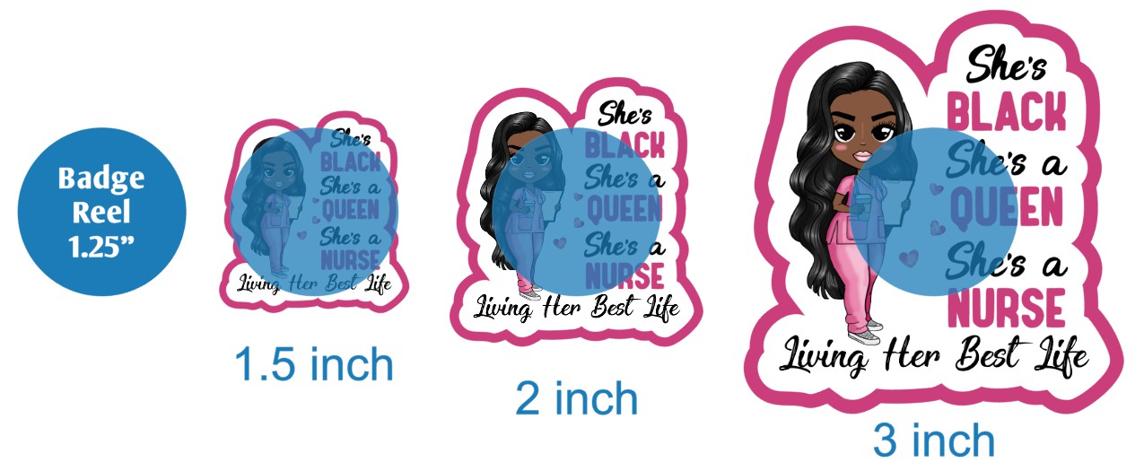 Black Queen Nurse Living Her Best Life - DECAL AND ACRYLIC SHAPE #DA02546