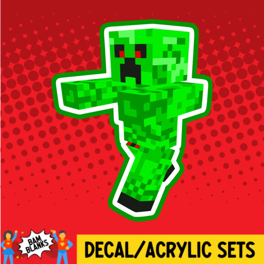 Block Creeper Zombie - DECAL AND ACRYLIC SHAPE #DA02529