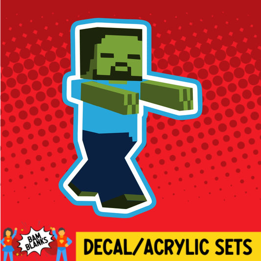 Block Guy Zombie - DECAL AND ACRYLIC SHAPE #DA02532