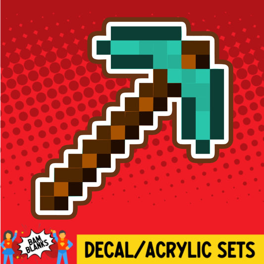 Block Pickaxe - DECAL AND ACRYLIC SHAPE #DA02533