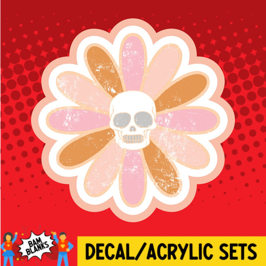 Boho Flower with Skull - DECAL AND ACRYLIC SHAPE #DA02301