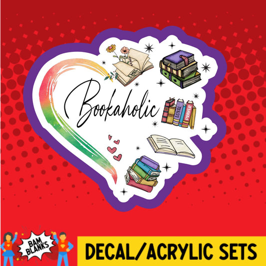 Bookaholic Heart - DECAL AND ACRYLIC SHAPE #DA02936