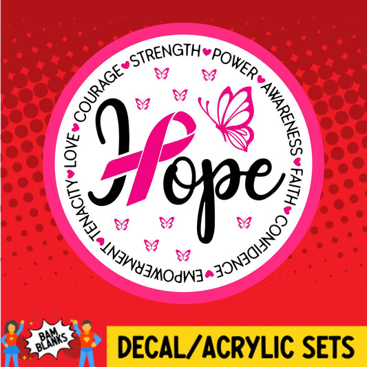 Breast Cancer Hope Circle - DECAL AND ACRYLIC SHAPE #DA03387