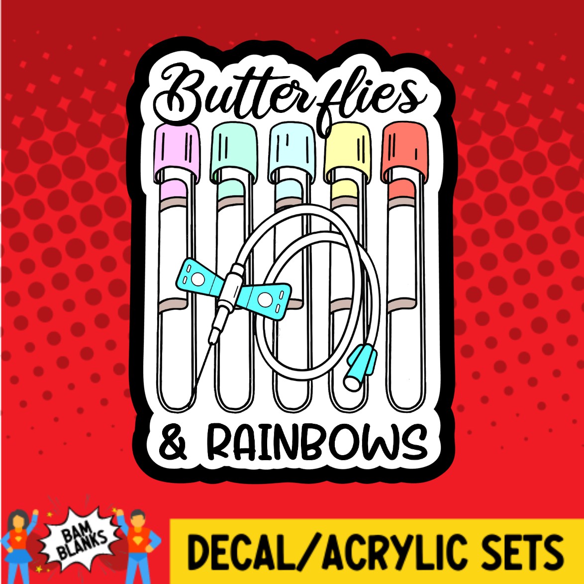 Butterflies and Rainbows - DECAL AND ACRYLIC SHAPE #DA02548