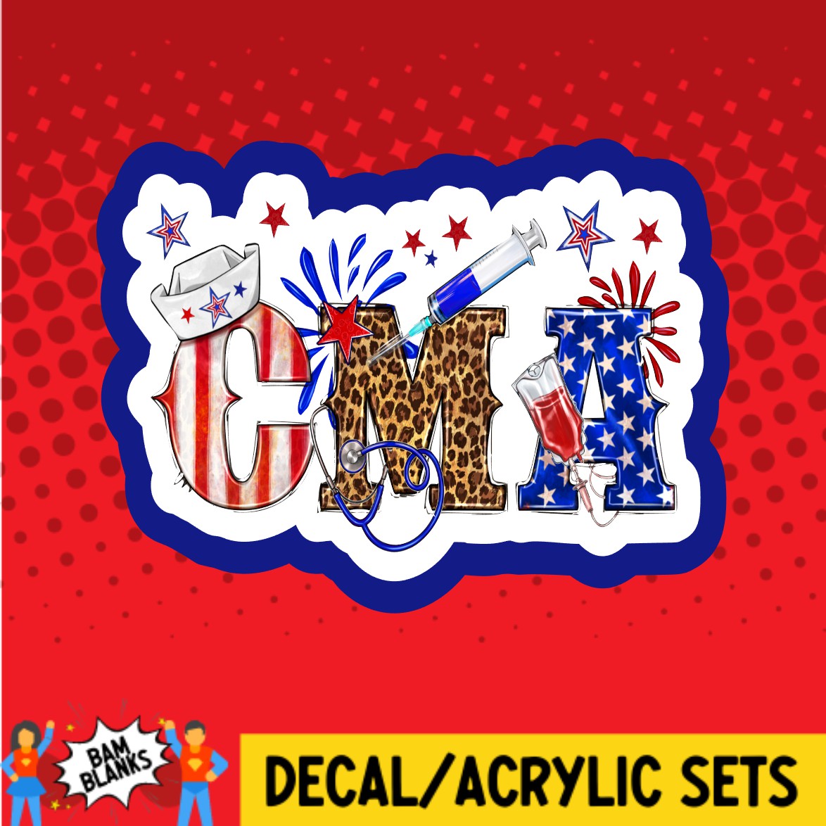 CMA 4th of July - DECAL AND ACRYLIC SHAPE #DA02263