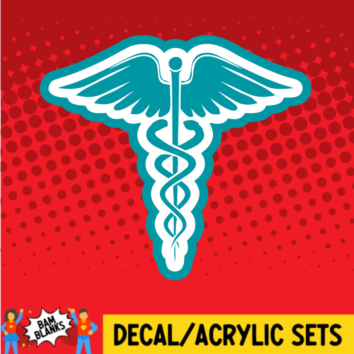 Caduceus Symbol - DECAL AND ACRYLIC SHAPE #DA02551