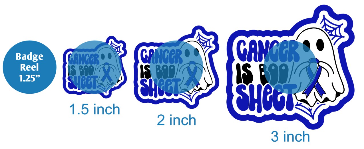 Cancer Is Boo Sheet Blue Ribbon - DECAL AND ACRYLIC SHAPE #DA03370