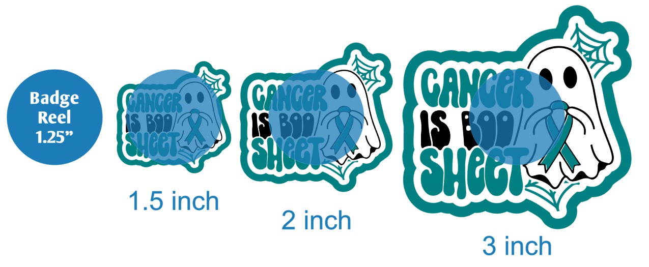 Cancer Is Boo Sheet Teal Ribbon - DECAL AND ACRYLIC SHAPE #DA03375