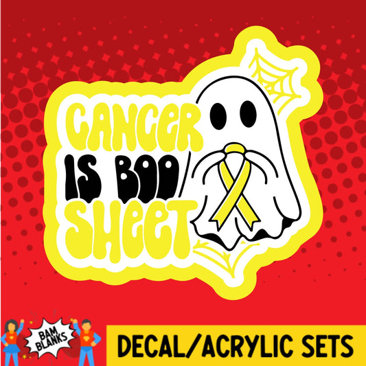 Cancer Is Boo Sheet Yellow Ribbon - DECAL AND ACRYLIC SHAPE #DA03376