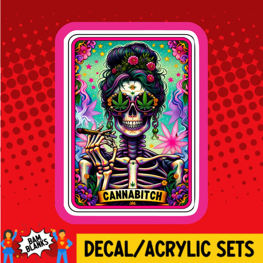 CannaBitch Tarot Card - DECAL AND ACRYLIC SHAPE #DA03238