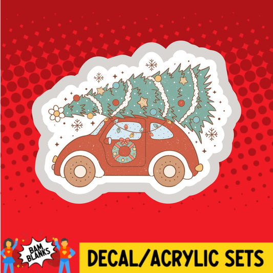 Car with Christmas Tree - DECAL AND ACRYLIC SHAPE #DA02814