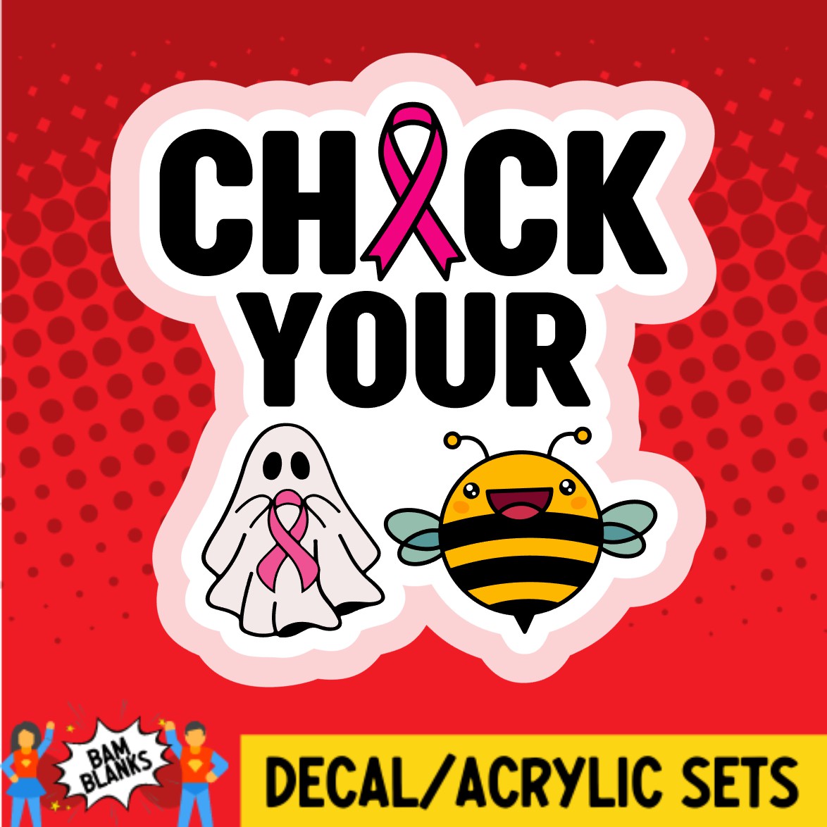 Check Your Boo Bees - DECAL AND ACRYLIC SHAPE #DA03383 – BAM Blanks and ...