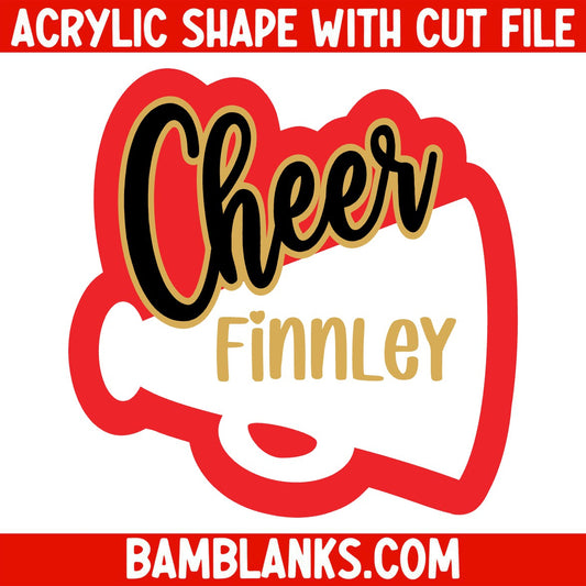 Cheer Megaphone - Acrylic Shape #1404