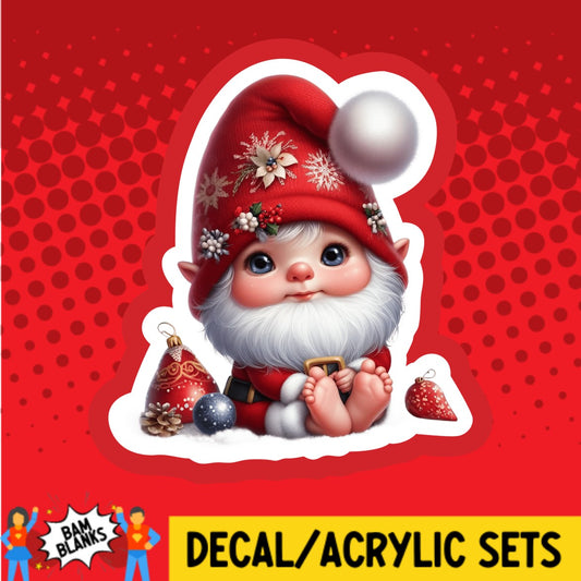 Christmas Gnome with Ornament - DECAL AND ACRYLIC SHAPE #DA02902